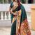 green soft paithani style silk blend with zari weaving meenakari saree with blouse