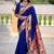 royalblue soft paithani style silk blend with zari weaving meenakari saree with blouse
