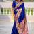 royalblue soft paithani style silk blend with zari weaving meenakari saree with blouse