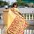 cream soft paithani style silk blend with zari weaving meenakari saree with blouse