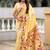 cream soft paithani style silk blend with zari weaving meenakari saree with blouse