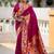 magenta soft paithani style silk blend with zari weaving meenakari saree with blouse
