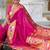 magenta soft paithani style silk blend with zari weaving meenakari saree with blouse