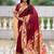 maroon soft paithani style silk blend with zari weaving meenakari saree with blouse