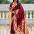 maroon soft paithani style silk blend with zari weaving meenakari saree with blouse