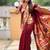 maroon soft paithani style silk blend with zari weaving meenakari saree with blouse