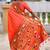 orange soft paithani style silk blend with zari weaving meenakari saree with blouse
