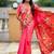 peach soft paithani style silk blend with zari weaving meenakari saree with blouse