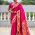 rani pink soft paithani style silk blend with zari weaving meenakari saree with blouse