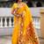 yellow soft paithani style silk blend with zari weaving meenakari saree with blouse