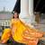 yellow soft paithani style silk blend with zari weaving meenakari saree with blouse