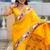 yellow soft paithani style silk blend with zari weaving meenakari saree with blouse