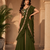 Trendy Green Sequence Ruffle Pre-Draped Sharara Saree with Sequence Embroidered Stitched Blouse.