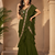 Trendy Green Sequence Ruffle Pre-Draped Sharara Saree with Sequence Embroidered Stitched Blouse.