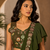 Trendy Green Sequence Ruffle Pre-Draped Sharara Saree with Sequence Embroidered Stitched Blouse.