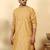 silk blend jacquard paisley beige kurta