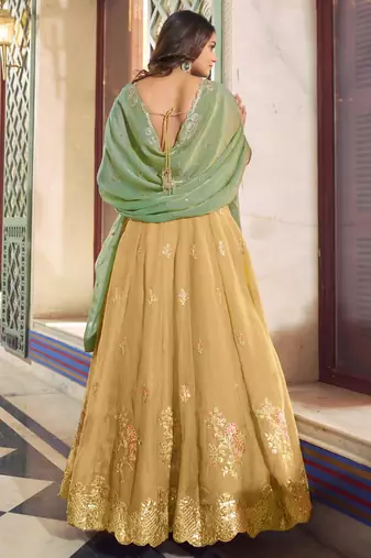 Yellow Thread Work Silk Haldi Wear Lehenga Choli With Dupatta