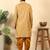 silk blend jacquard paisley beige kurta