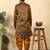 silk blend jacquard paisley black kurta