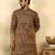 silk blend jacquard paisley blue kurta