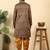 silk blend jacquard paisley blue kurta