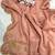 Peach Color hand cutdana khatli Work Silk Blend Saree