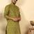 silk blend jacquard paisley green kurta