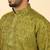 silk blend jacquard paisley green kurta