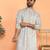 ethnic cotton silk embroidered thread work cream kurta