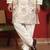 ethnic cotton silk multi embroidered detailed daman work cream kurta