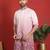 ethnic ombre cotton silk embroidered thread work mauve kurta