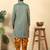 silk blend jacquard paisley blue kurta