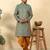 silk blend jacquard paisley blue kurta