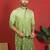 ethnic ombre cotton silk embroidered thread work green kurta