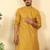 silk blend jacquard paisley yellow kurta