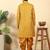 silk blend jacquard paisley yellow kurta