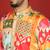 cotton silk floral printed anchor neck work mustard kurta