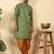 silk blend jacquard paisley green kurta