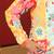 cotton silk floral printed anchor neck work mustard kurta