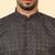 foil printed black roll-up sleeves short kurta