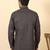 foil printed black roll-up sleeves short kurta