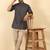 foil printed black roll-up sleeves short kurta