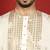 cotton silk zari embroidered yoke design cream kurta