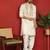 cotton silk zari embroidered yoke design cream kurta