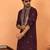 cotton silk zari embroidered yoke design wine kurta