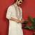 cotton silk zari embroidered yoke design cream kurta