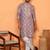 silk jacquard embroidered woven design mauve kurta
