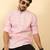 foil printed pink roll-up sleeves short kurta