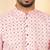 foil printed pink roll-up sleeves short kurta