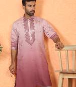 cotton silk ombre mirror work mauve kurta